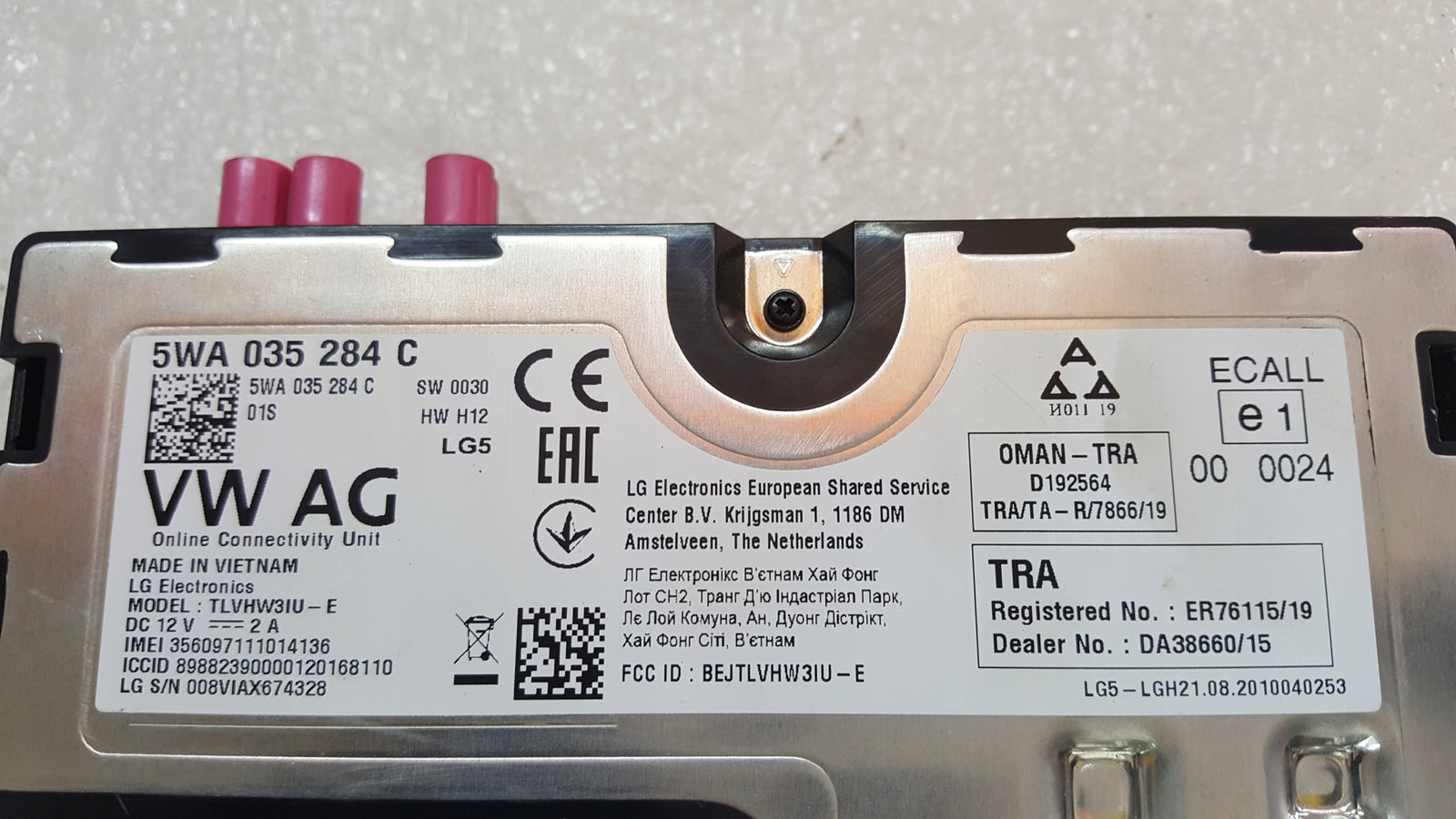 Moduł usług ON LINE VW AUDI SEAT SKODA 5WA035284C