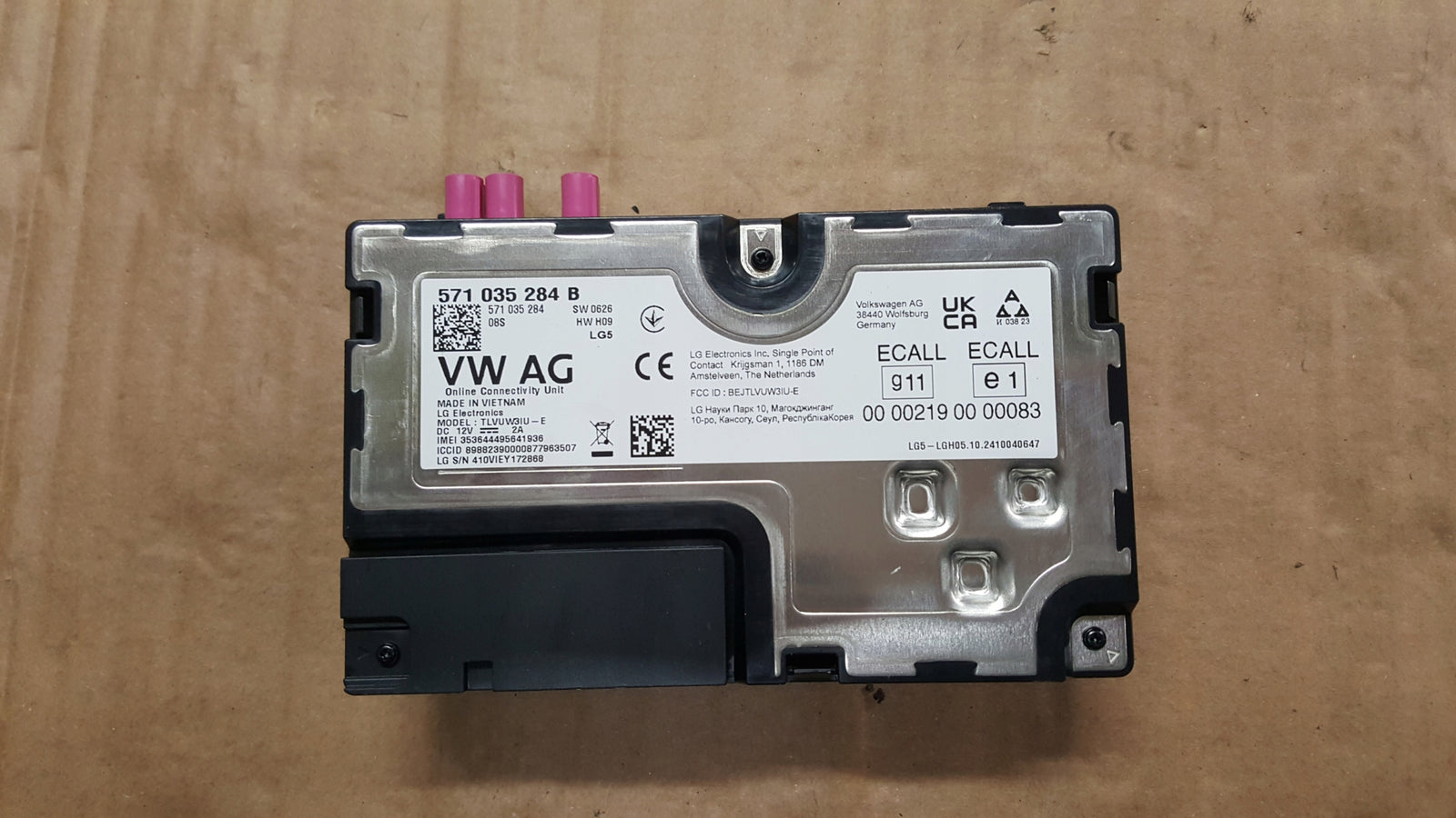 VW SEAT SKODA CUPRA MODUŁ STEROWNIK ONLINE E-CALL 571035284B