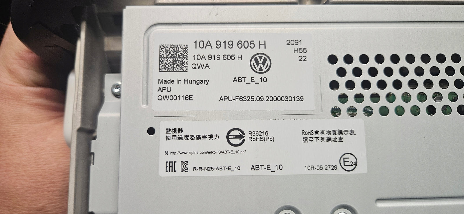 Wyświetlacz led ekran VW ID.3 10A919605H