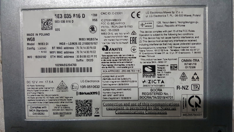 Czytnik MULTIMEDIA navi SKODA OCTAVIA 4 5E3035816D