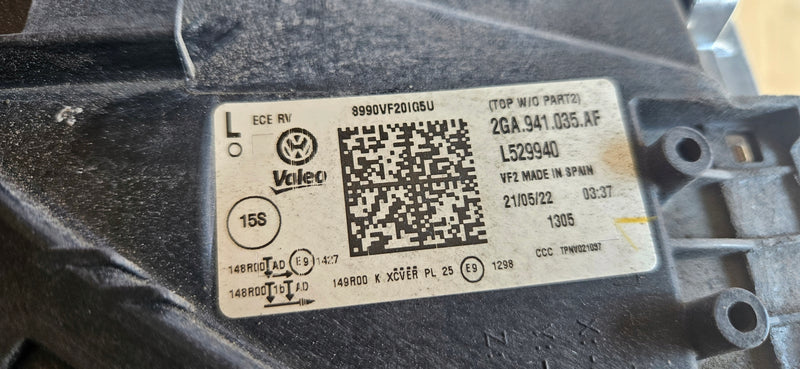 2GA941035AF LEWY ful led IQ.LIGHT Vw T-ROC LIFT 2022r demontaż