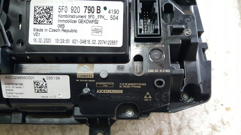 SEAT LEON III ATECA LICZNIK ZEGAR VIRTUALNY DIGITAL LCD 5F0920790B