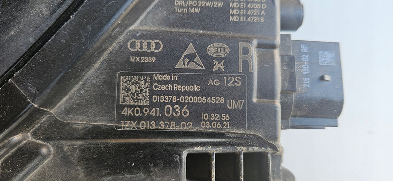 kompletny prawy Matrix AUDI A6 C8 4K0941036 IDEAŁ