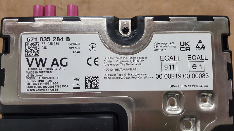 VW SEAT SKODA CUPRA MODUŁ STEROWNIK ONLINE E-CALL 571035284B