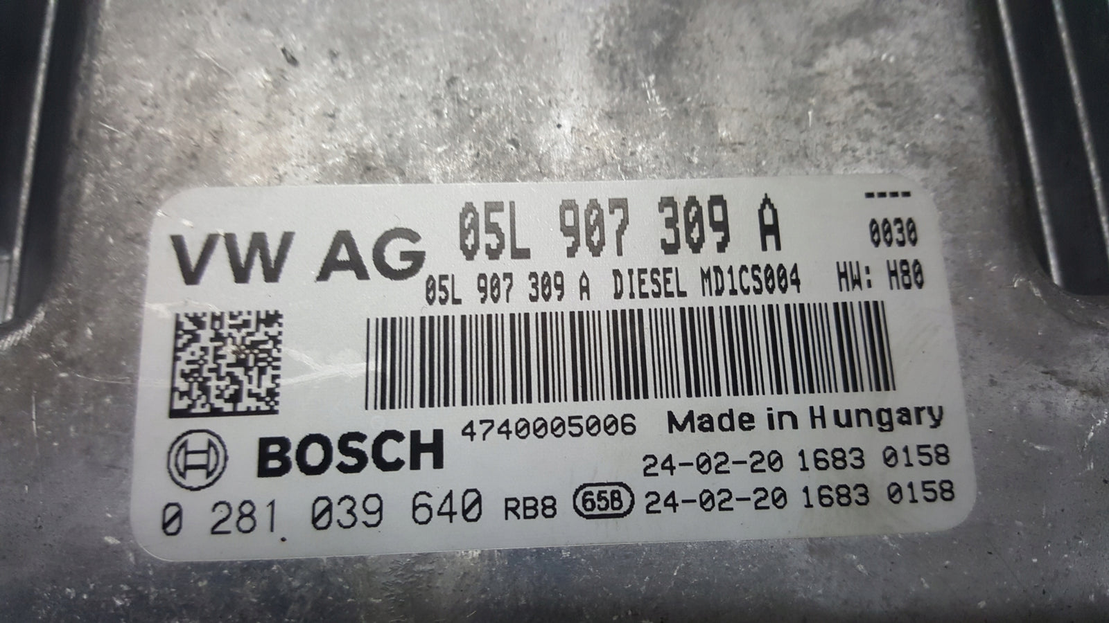 Komputer sterownik silnika (diesel) VW AUDI 05L907309A demontaż