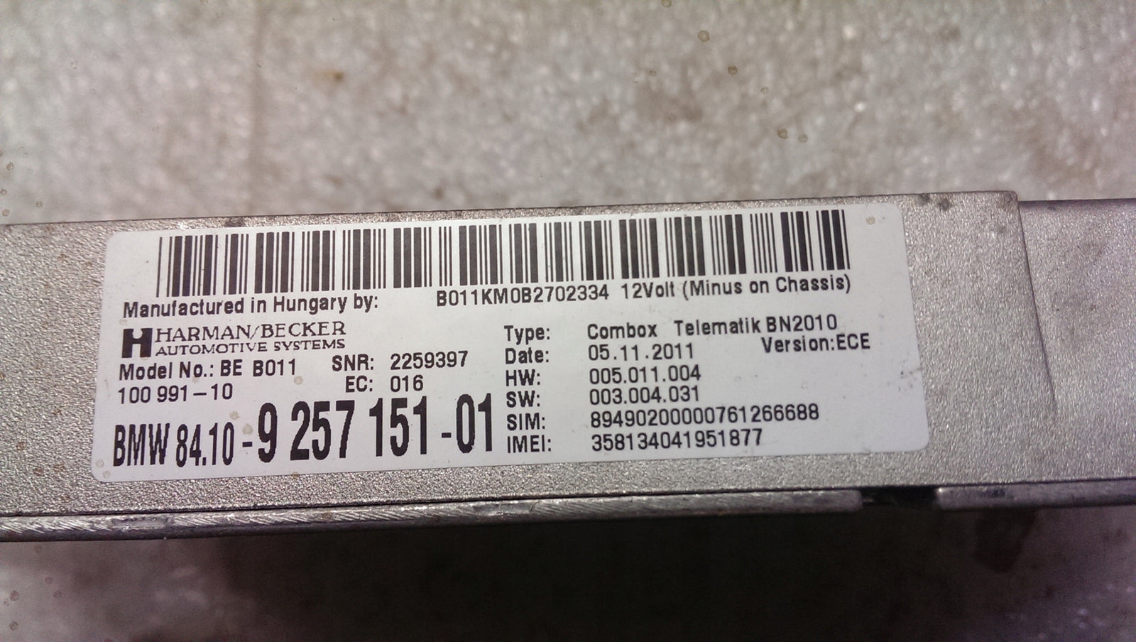 Sterownik moduł COMBOX BMW 9257151 demontaż