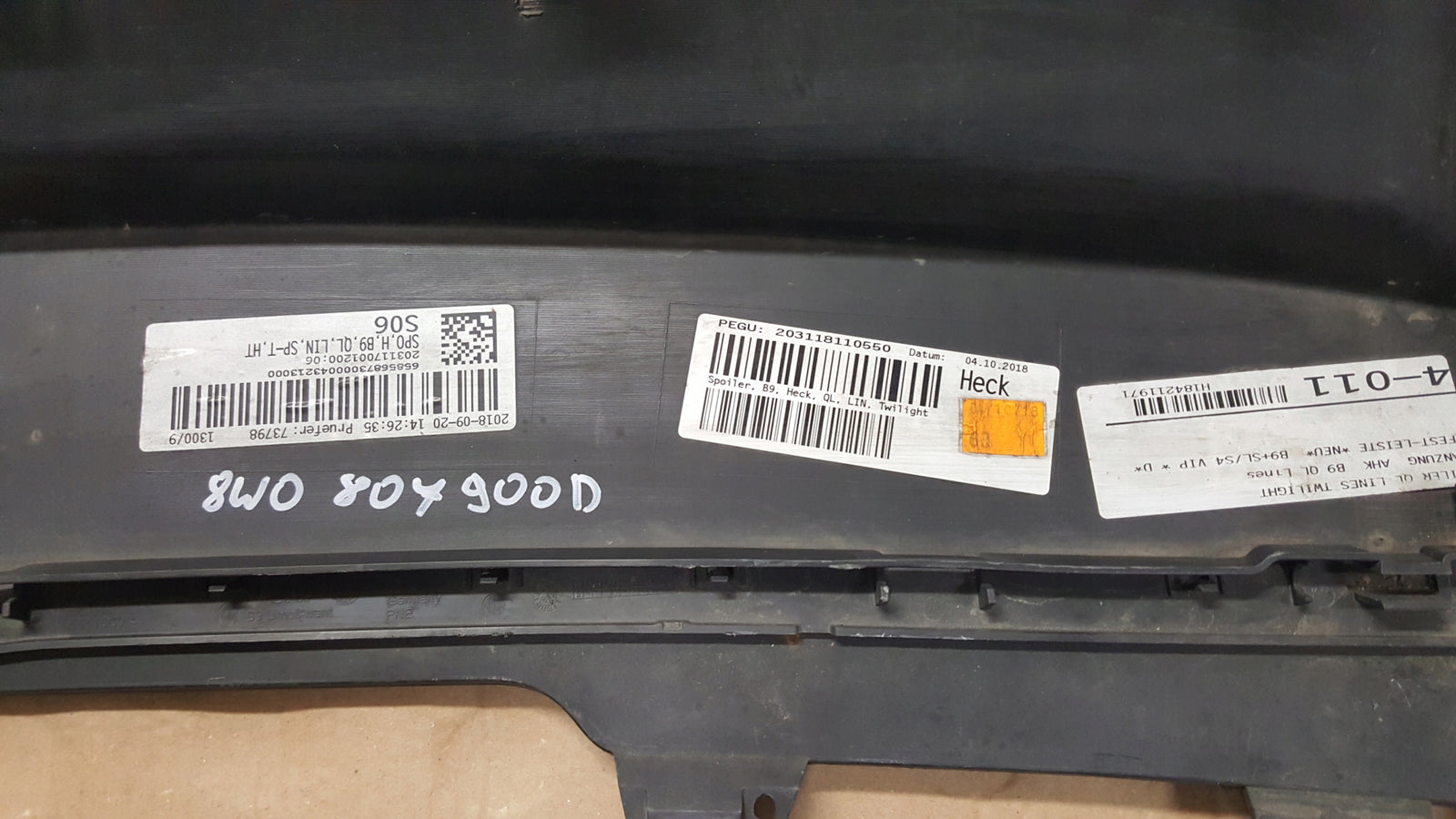 AUDI A4 B9 LIFT 24r SPOILER DOKŁADKA ZDERZAKA TYLNEGO TYŁ S-LINE 8W0807521R