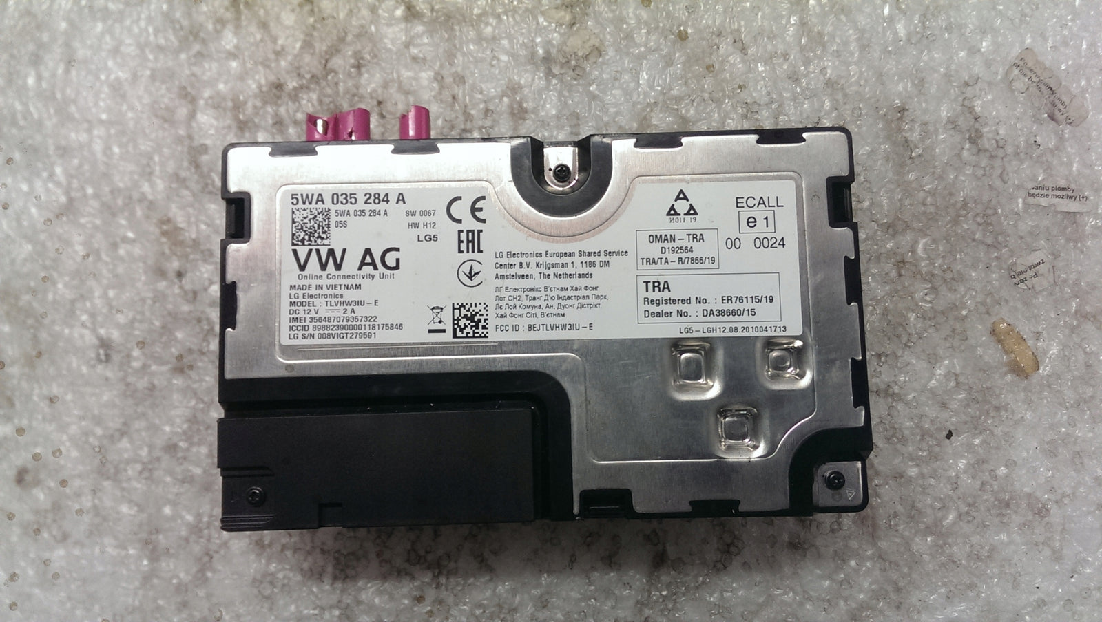 Sterownik usług online VW AUDI SKODA 5WA035284A