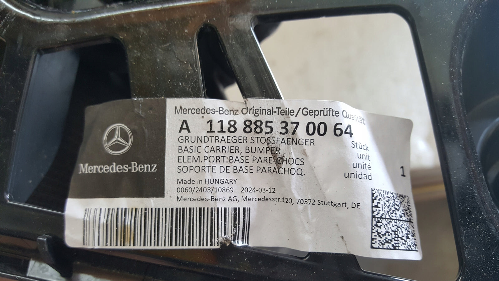 NOWY ORYGINALNY ślizg zderzaka lewy tył MERCEDES W118 CLA A1188853700