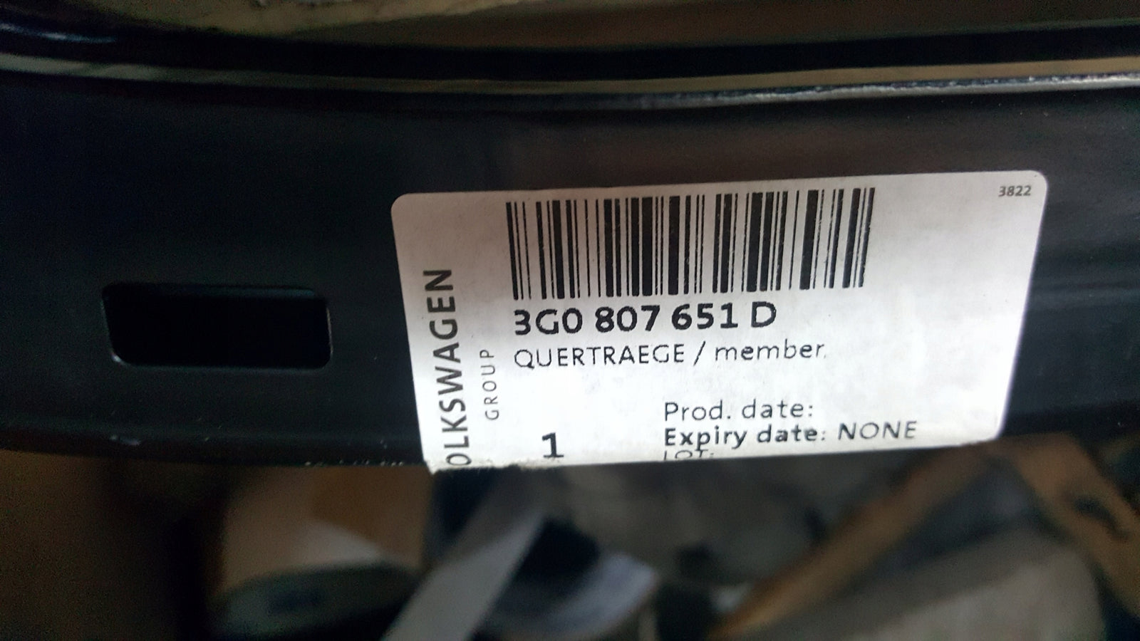 WZMOCNIENIE POPRZECZNE PRZÓD-DÓŁ VW PASSAT OE: 3G0807651D