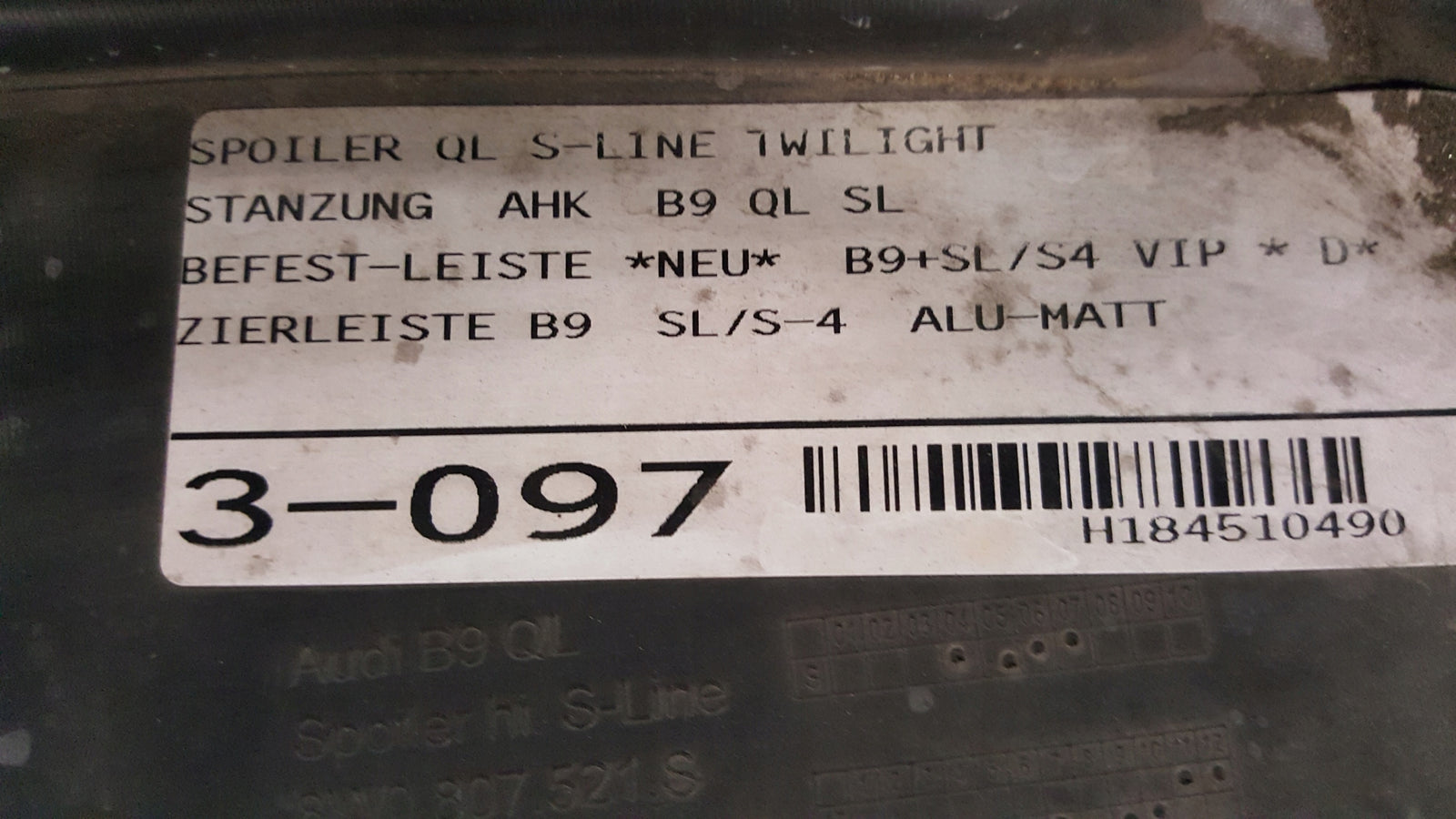 SPOILER ZDERZAKA TYŁ 8W0807521S AUDI A4 B9 S-LINE