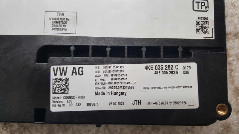 Sterownik moduł SOS-- AUDI A4 (B9) A5 RS4 RS5 4KE035282C demontaż