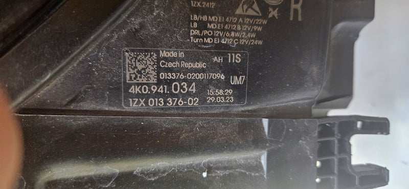 kompletny PR LED AUDI A6 C8 4K0941034 idealny