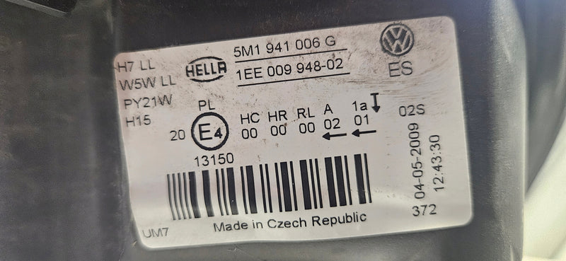 Pr reflektor Vw Golf 6 Plus 5M1941006G 2009r