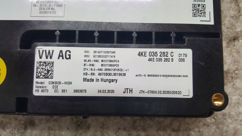 Sterownik moduł SOS-- AUDI A4 (B9) A5 RS4 RS5 4KE035282C demontaż