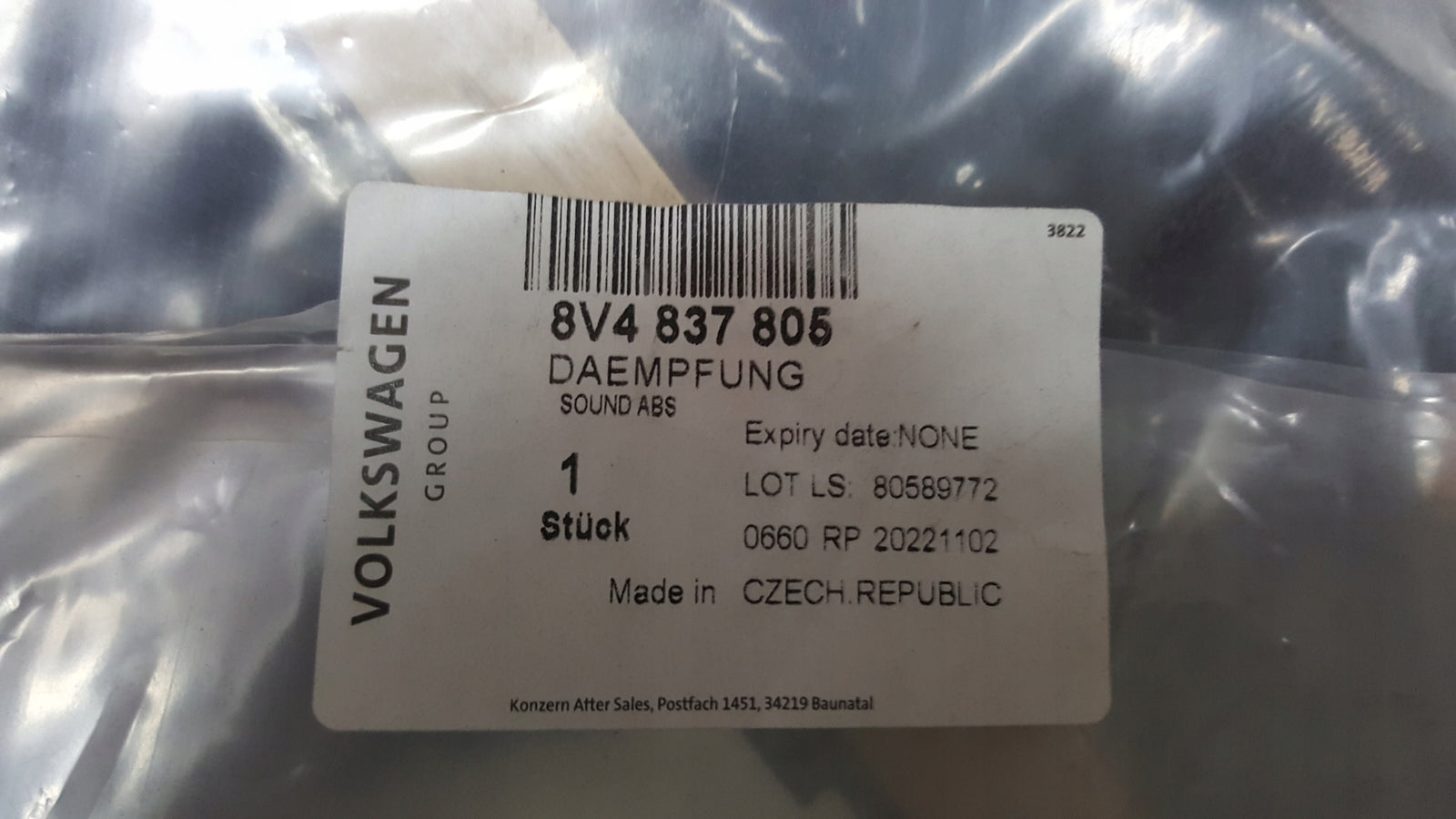 AUDI A3 A4 A5 Q8 Q7 Q3 VW TOUAREG BENTLEY WYGŁUSZENIE DRZWI 8V4837805