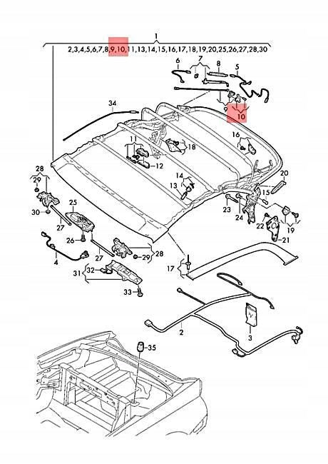 NOWY ZESTAW NAPRAWCZY AUDI A5 / S5 CABRIOLET F57 F5E 8W7898941A 18r-19r