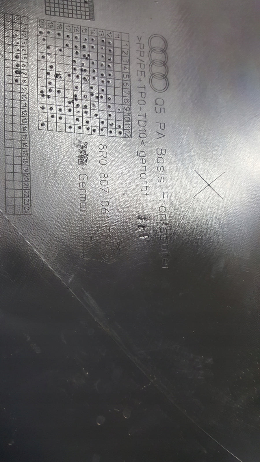 Dokładka spoiler zderzaka przedniego AUDI Q5 8R0807061E NOWA