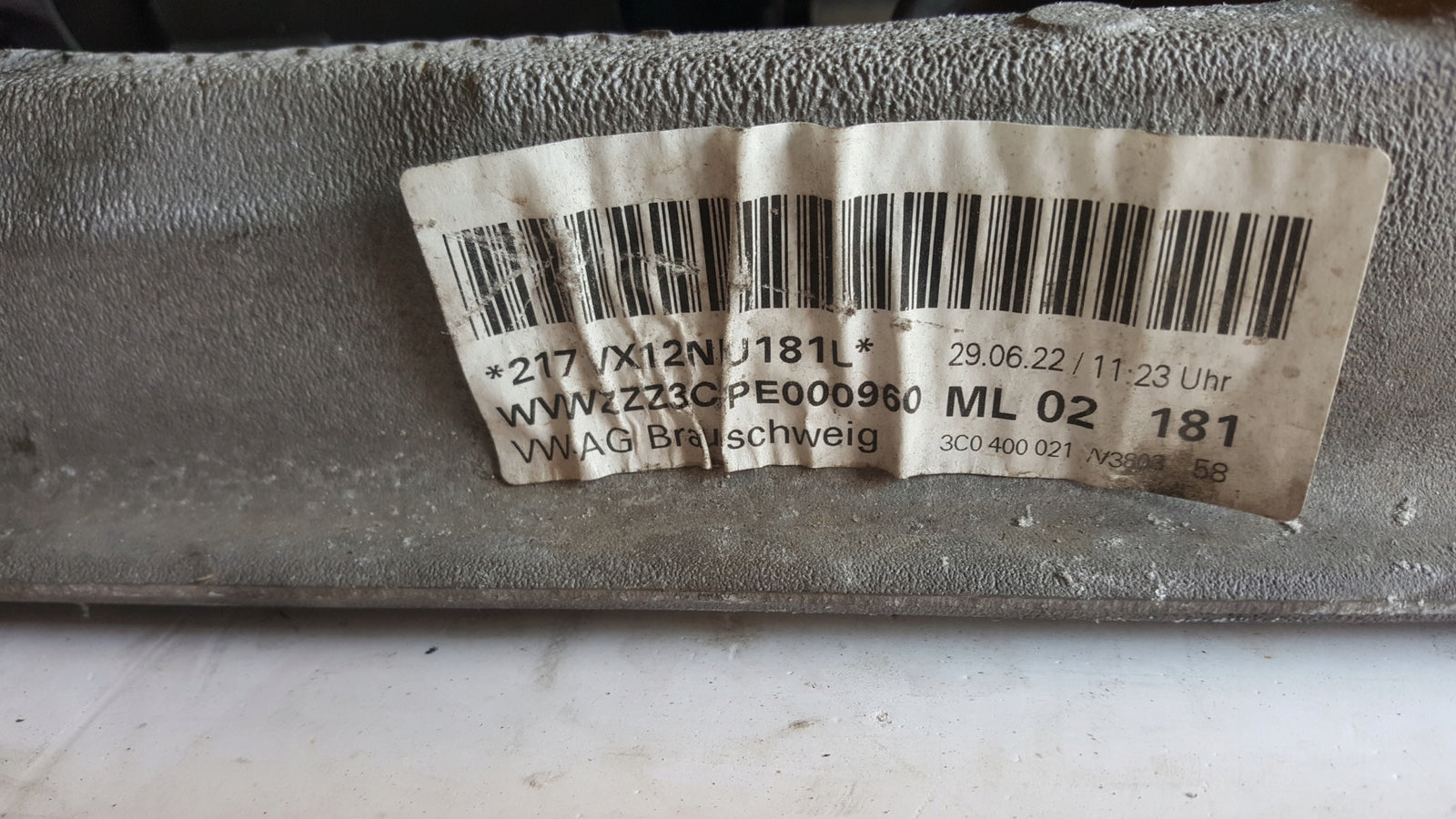 Wózek sanki kołyska VW AUDI SEAT SKODA 3Q0199369E z maglownicą 5Q0910143C