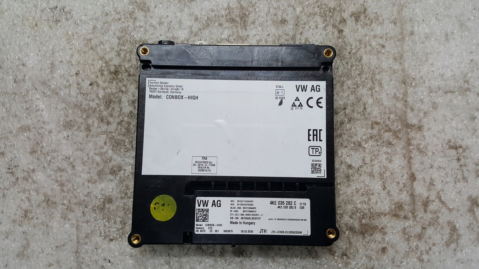 Sterownik moduł SOS-- AUDI A4 (B9) A5 RS4 RS5 4KE035282C demontaż
