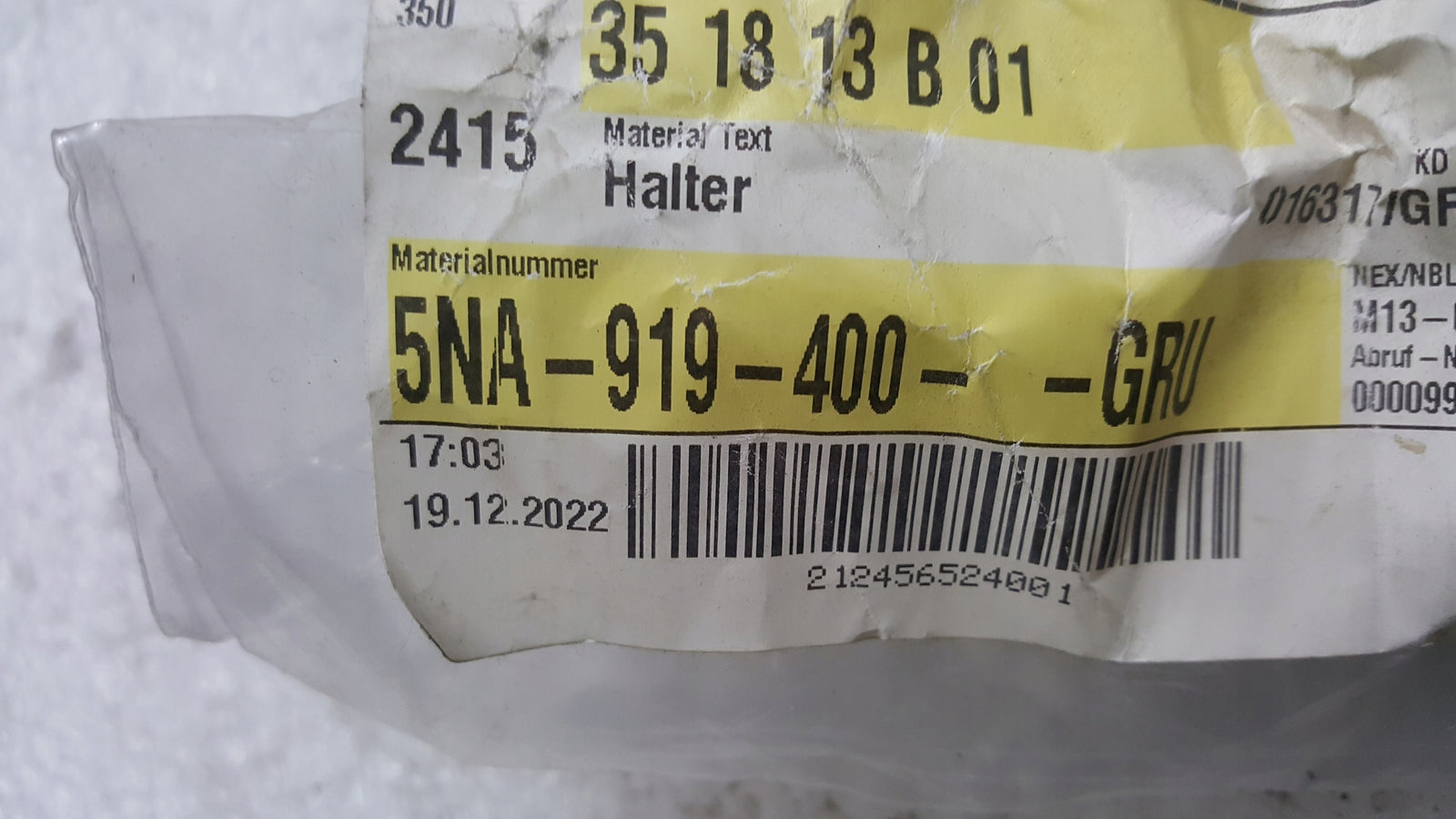 NOWE ORYGINALNE CZĘŚĆ GRUPY VAG OE UCHWYT CZUJNIKA GRUNTOWANY 5NA919400GRU