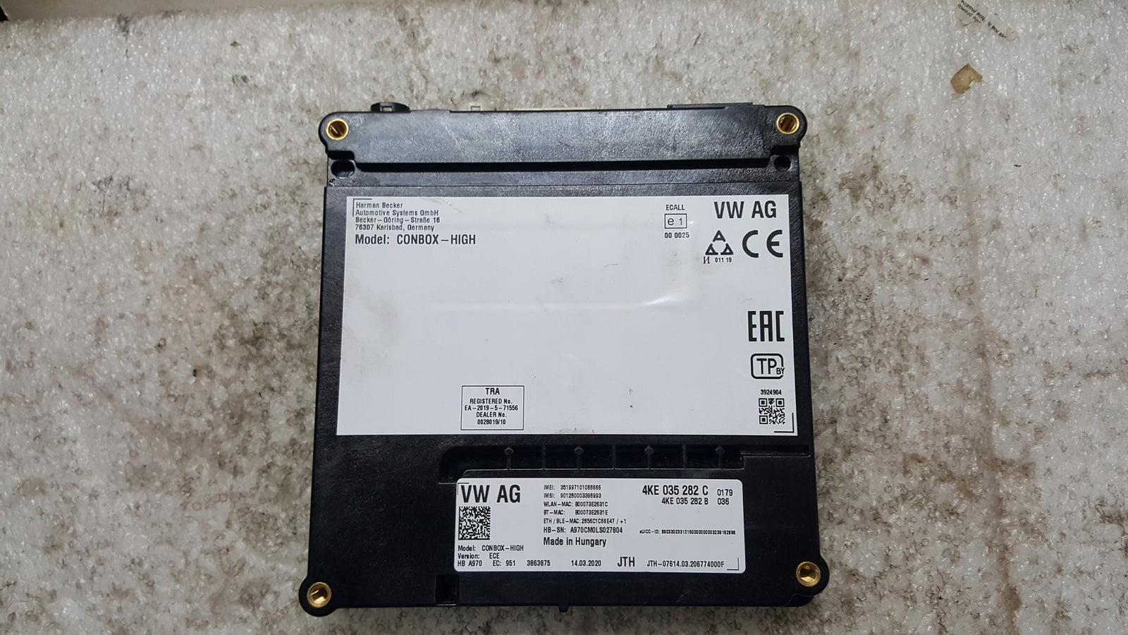 Sterownik moduł SOS-- AUDI A4 (B9) A5 RS4 RS5 4KE035282C demontaż