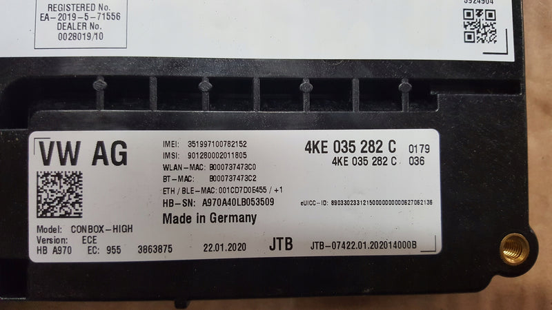 Sterownik moduł SOS-- AUDI A4 (B9) A5 RS4 RS5 4KE035282C demontaż