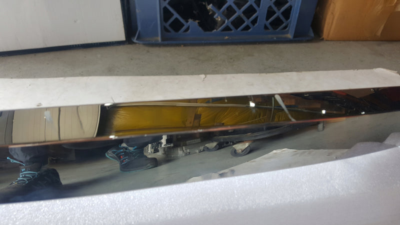 Listwa chrom zderzaka tylnego lewa strona VW TOUAREG 760853841 demontaż