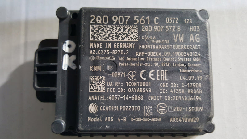 Radar sensor VW AUDI SEAT SKODA 2Q0907561C demontaż