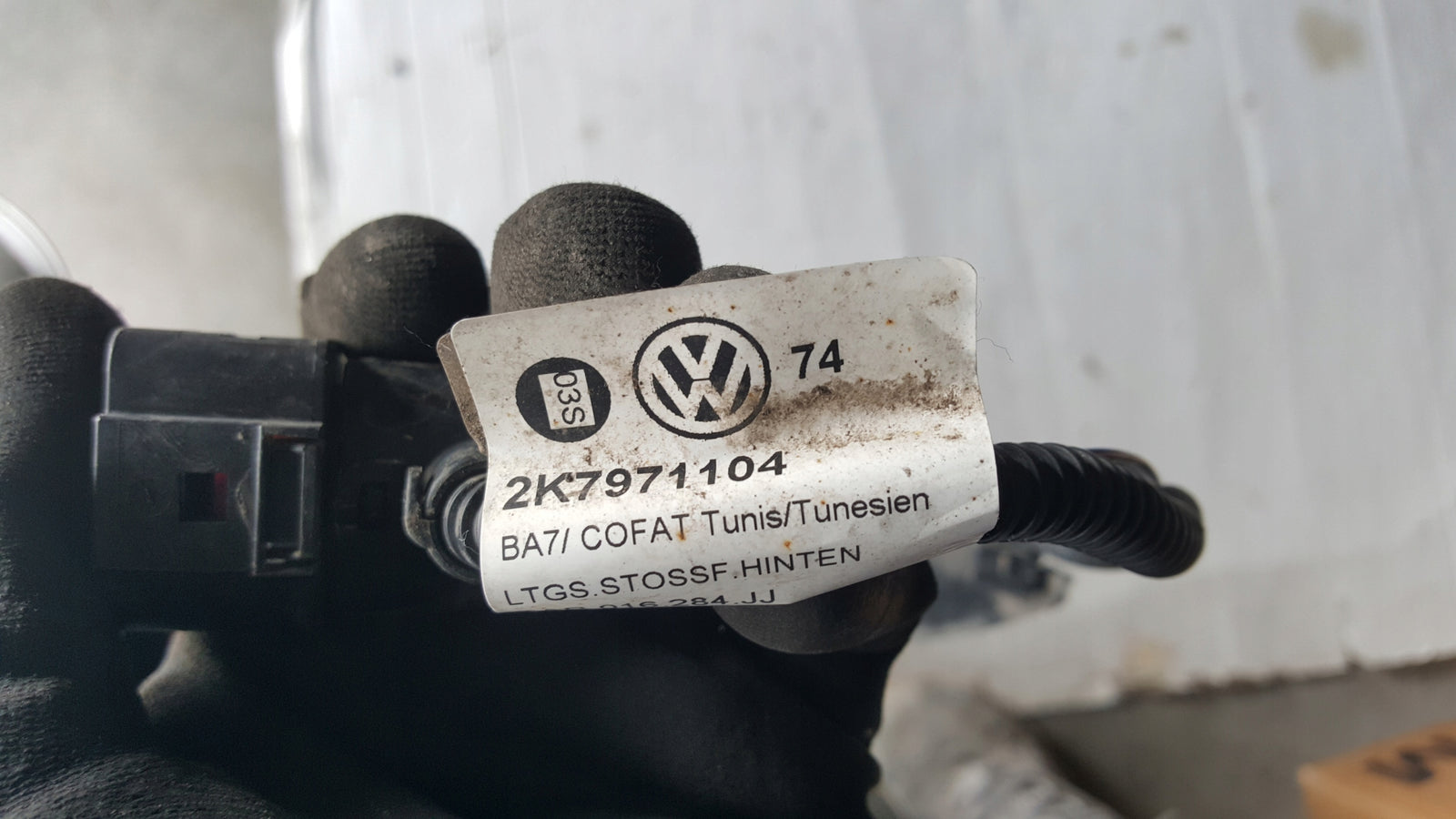 Wiązka czujników PDC zderzaka tylnego VW CADDY 2K7971104 demontaż