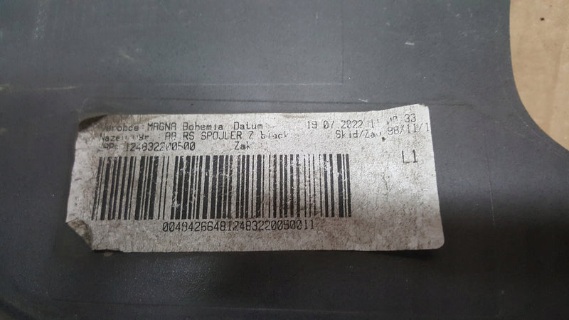SPOILER DOKŁADKA ZDERZAKA TYŁ SKODA OCTAVIA IV 4 RS KOMBI 5E7807521E