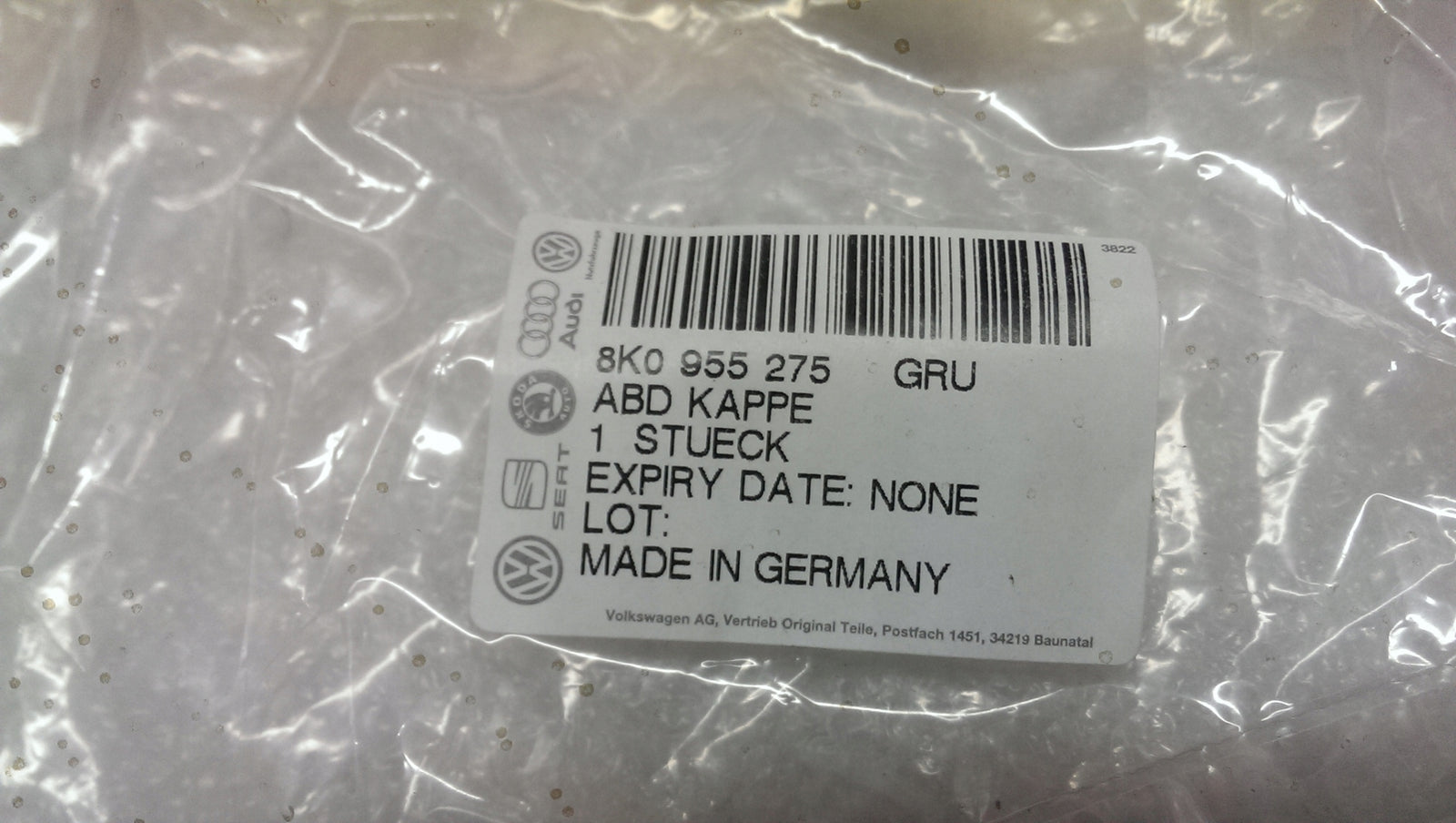 Zaślepki spryskiwaczy L+P AUDI A4 B8 8K0955275/276