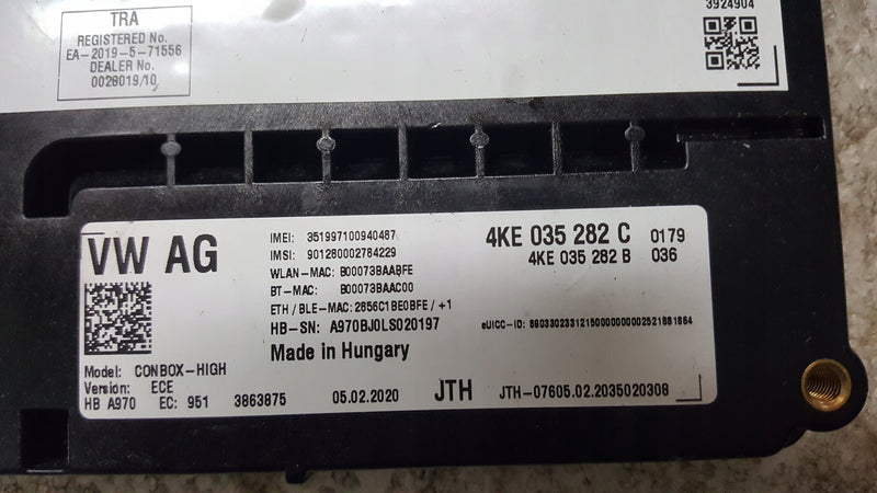 Sterownik moduł SOS-- AUDI A4 (B9) A5 RS4 RS5 4KE035282C demontaż