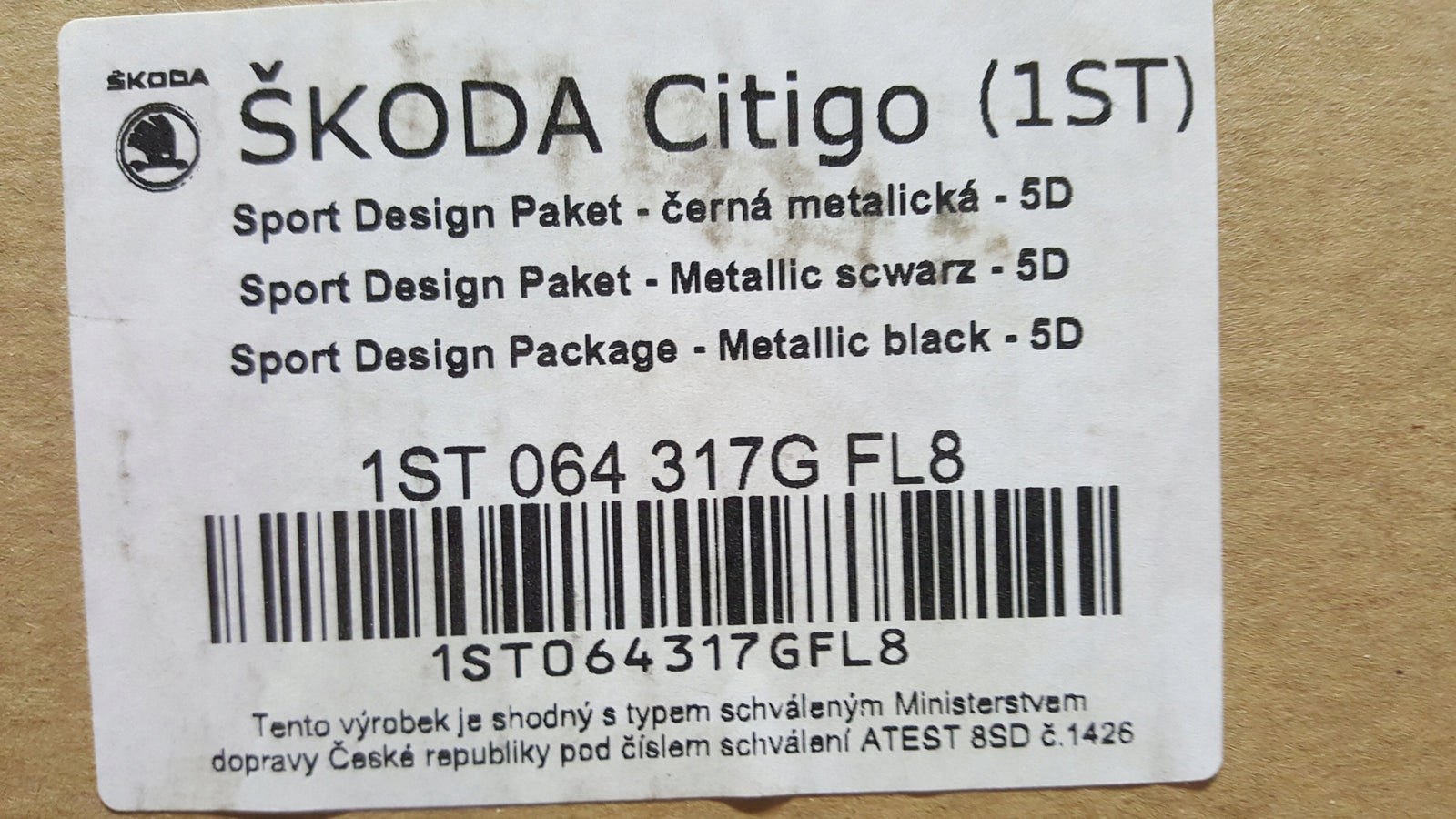 Folia dekoracyjna czarna SKODA CITIGO 1ST064317G