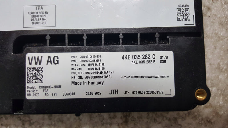 Sterownik moduł SOS-- AUDI A4 (B9) A5 RS4 RS5 4KE035282C demontaż
