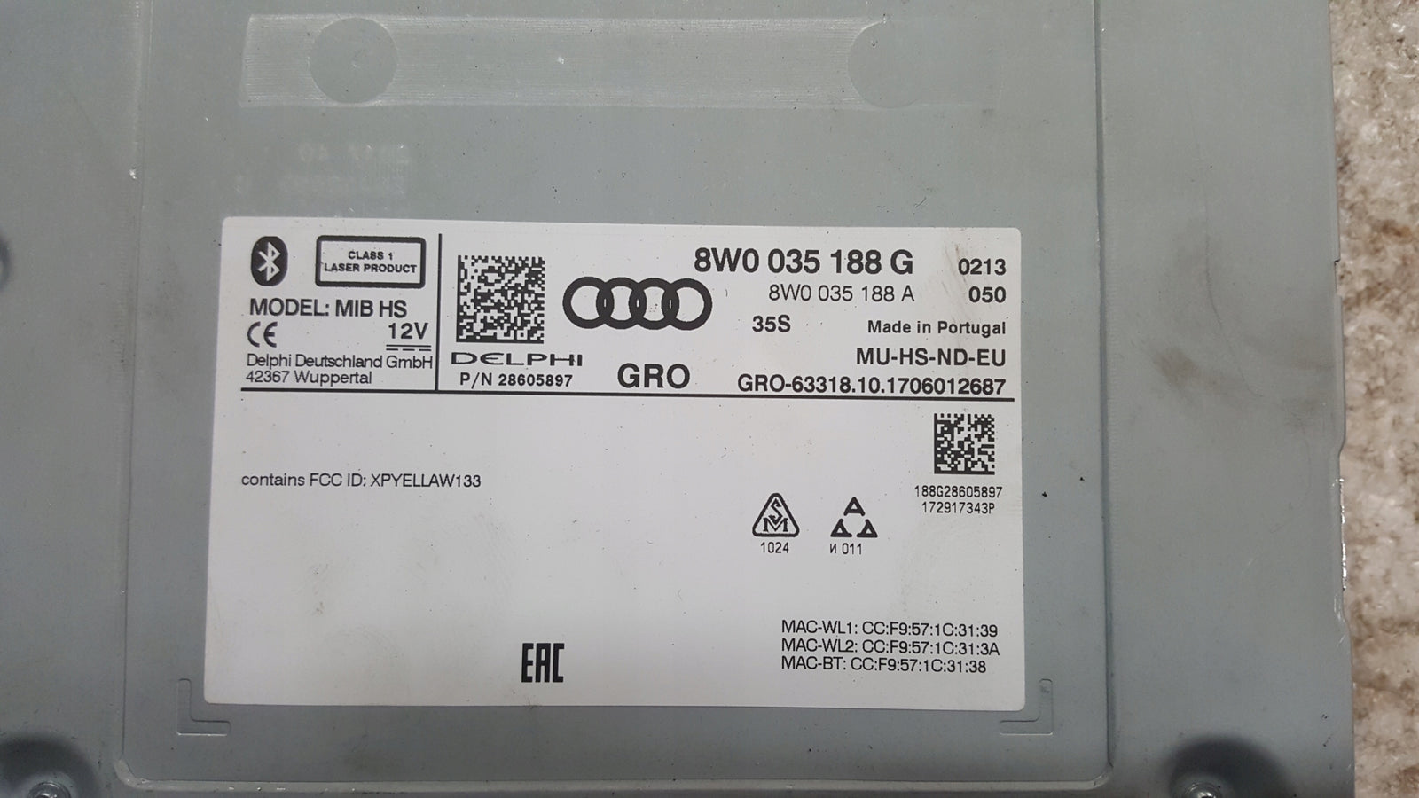 Czytnik multimedia Audi 8W0035188G