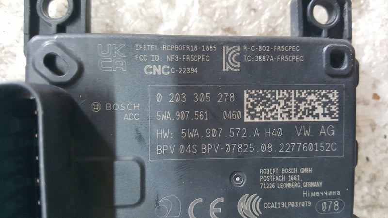 Radar Sensor odległości Audi Volkswagen Skoda 5WA907572A