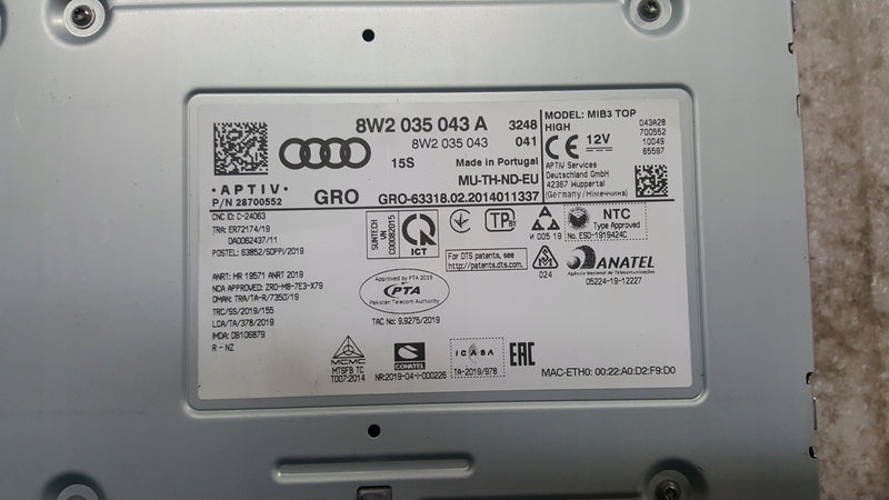 Czytnik MULTIMEDIA MMI MIB AUDI RS4 RS5 8W2035043A