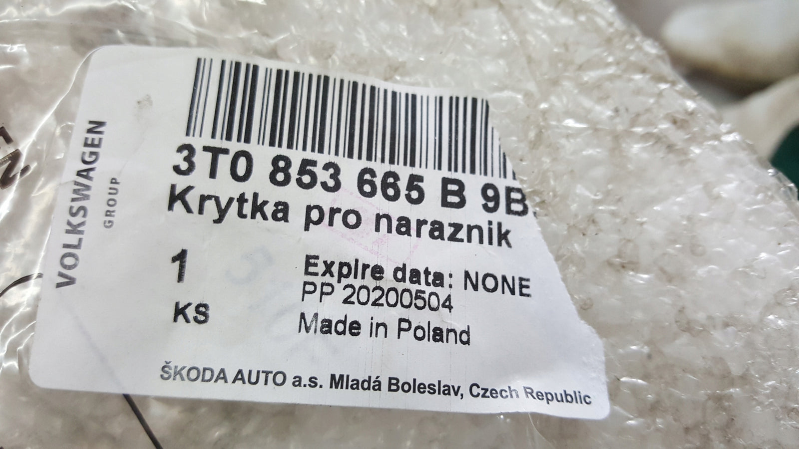 Kratka zderzaka LE przód SKODA SUPERB 2 3T0853665B
