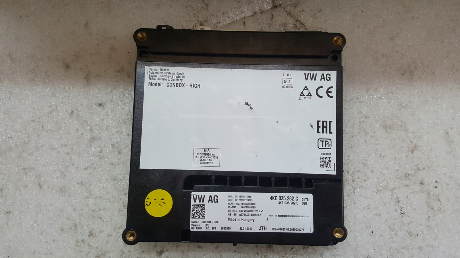 Sterownik moduł SOS-- AUDI A4 (B9) A5 RS4 RS5 4KE035282C demontaż