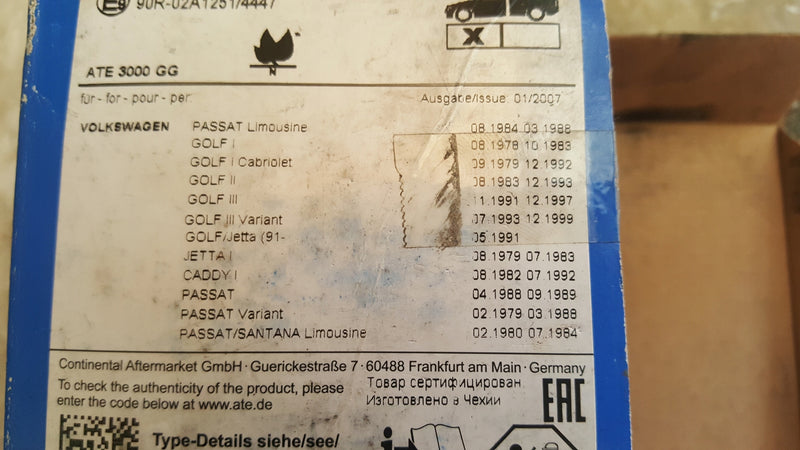 Klocki hamulcowe ATE przód VW 1H0698151 ORYGINAŁ