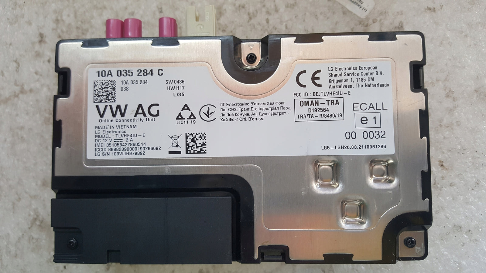 Moduł usług ON LINE VW ID.3 ID.4 AUDI Q4 e-tron SKODA ENYAQ 10A035284C