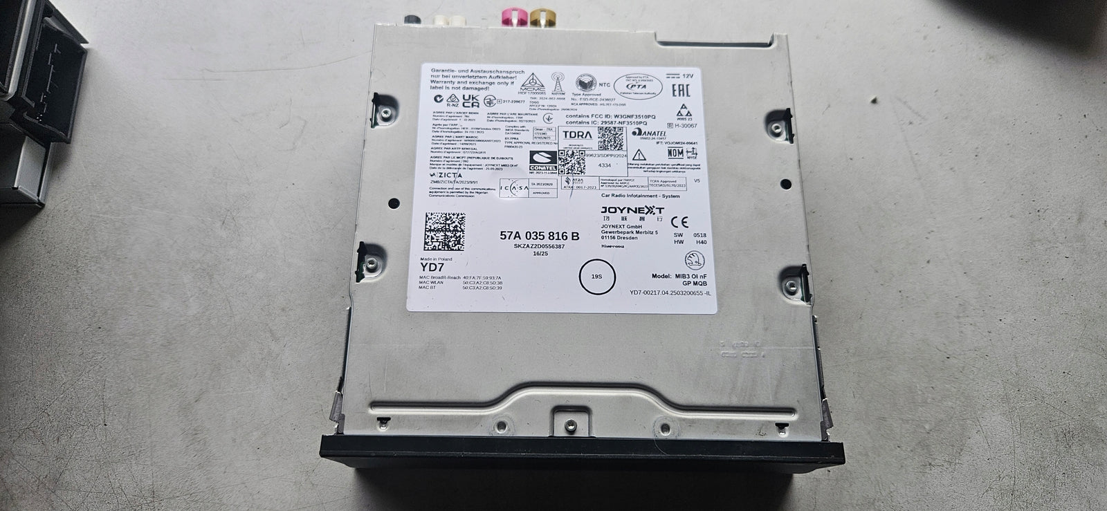 Skoda NAWIGACJA MULTIMEDIA CZYTNIK MIB3 57A035816B IDEAŁ