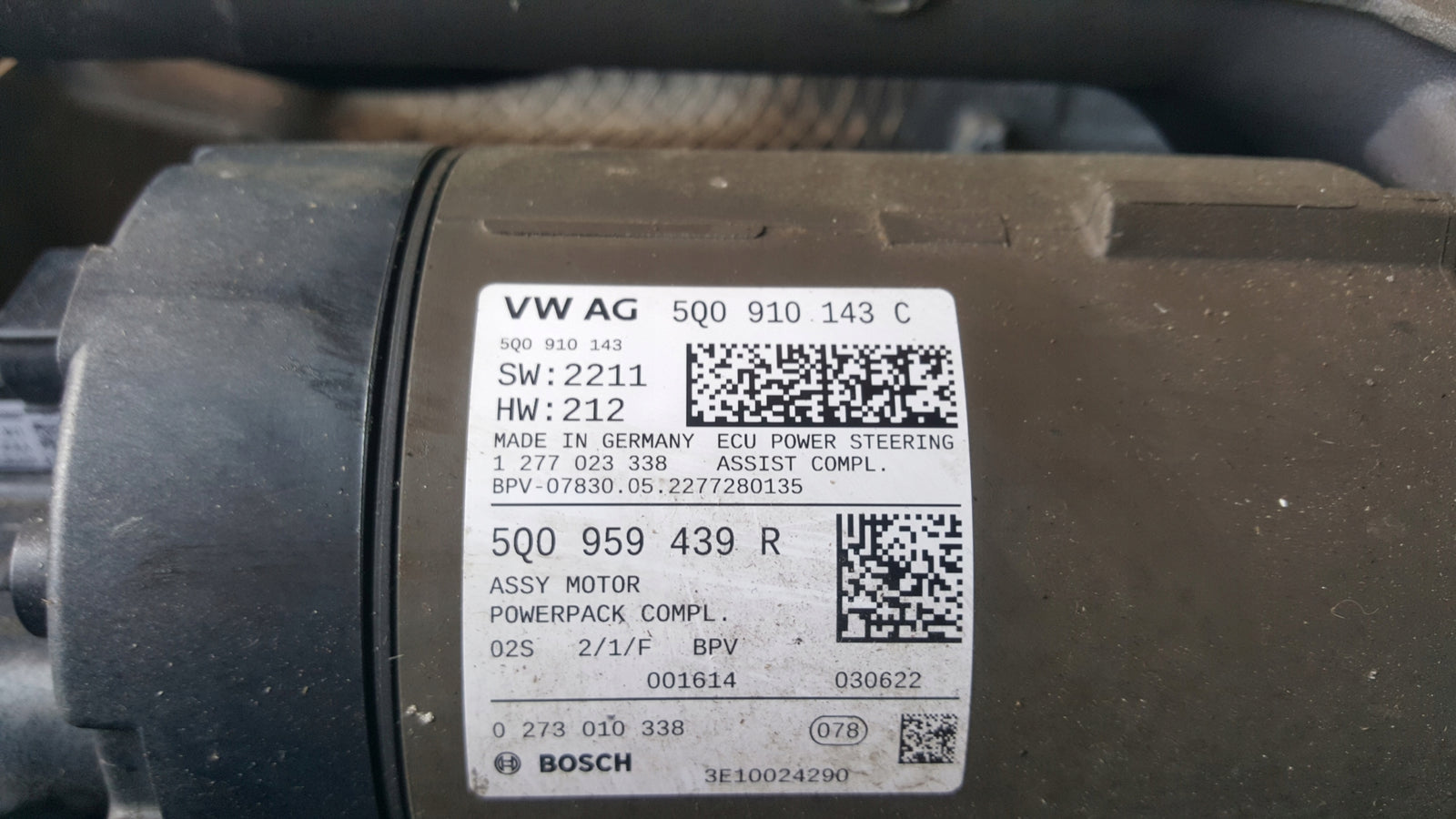 Wózek sanki kołyska VW AUDI SEAT SKODA 3Q0199369E z maglownicą 5Q0910143C