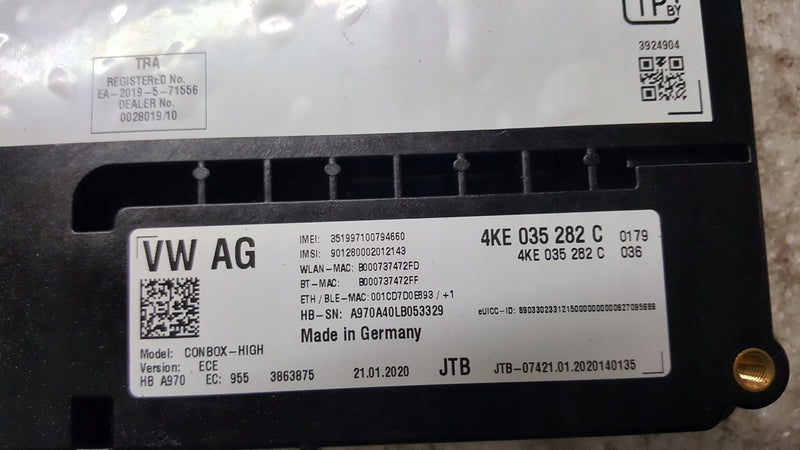 Sterownik moduł SOS-- AUDI A4 (B9) A5 RS4 RS5 4KE035282C demontaż